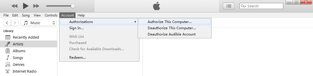 Авторизовать этот компьютер в iTunes