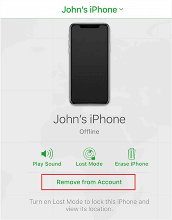 Удалите свой iPhone из учетной записи iCloud