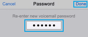 Введите пароль голосовой почты на iPhone