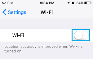 Отключить Wi-Fi на iPhone