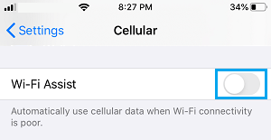 Отключить WiFi Assist на iPhone