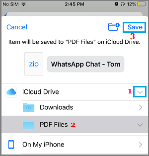 Сохранить чат WhatsApp в iCloud