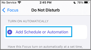 Расписание автоматического периода «Не беспокоить» на iPhone