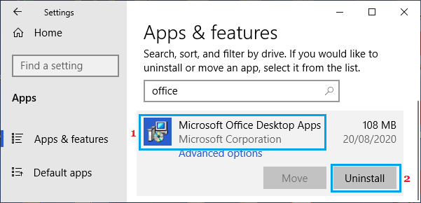 Удалить предыдущую установку Microsoft Office