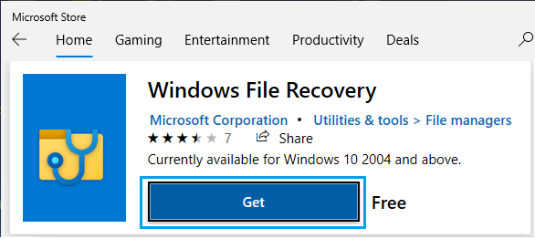Скачать Windows File Recovery