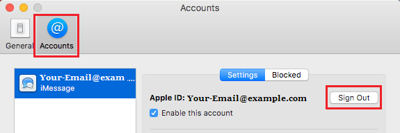 Выйти из iMessage на Mac