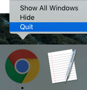 Закройте браузер Chrome на Mac