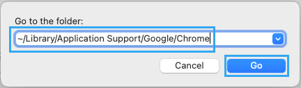 Перейдите в папку библиотеки Chrome на Mac 