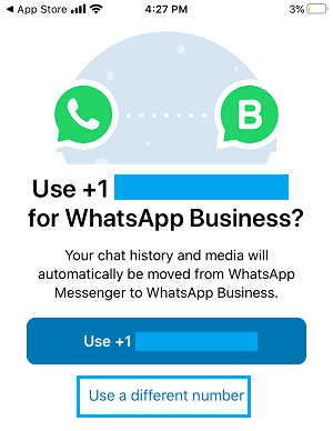 Используйте другой номер телефона для WhatsApp Business