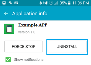 Приложение Unistall на телефоне Android