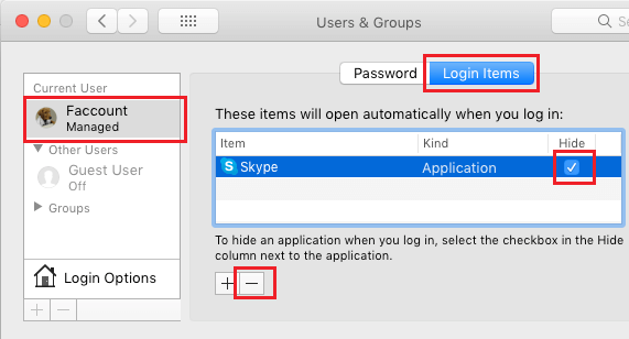 Удалить запускаемые приложения на Mac
