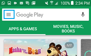 Значок настроек в магазине Google Play