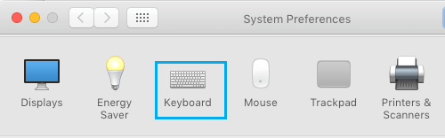 Вариант клавиатуры на экране системных настроек на Mac