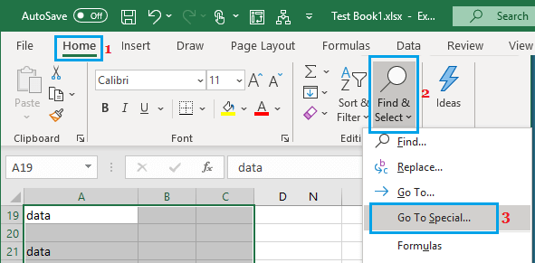 Перейти к специальному варианту в Excel