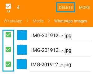 Удалить фотографии WhatsApp на телефоне Android