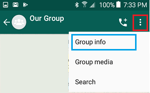 Открыть информацию о группе WhatsApp