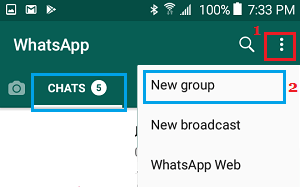 Создать новую группу WhatsApp