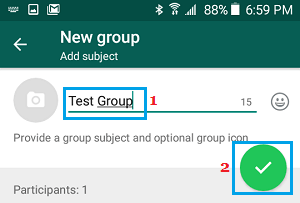 Назовите группу WhatsApp на телефоне Android