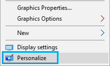 Вариант персонализации в Windows 10