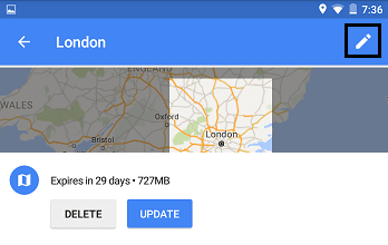 Обновление или удаление офлайн-карт Google Maps Android