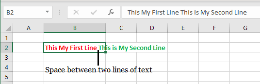 Расстояние между первой и второй строками в ячейке Excel