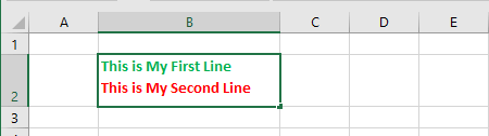 Две строки в одной ячейке Excel