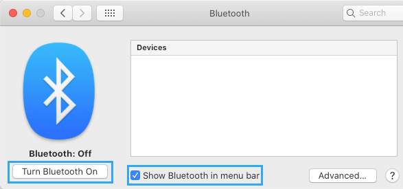 Включите Bluetooth на Mac