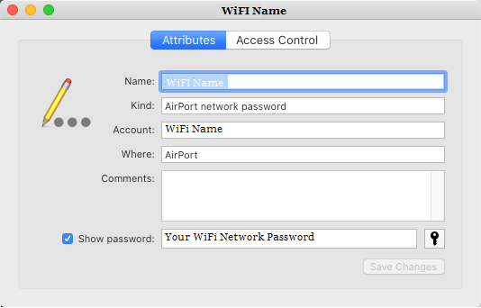 Показать пароль сети Wi-Fi на Mac