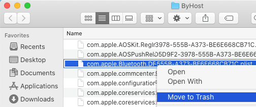 Удалить файл Bluetooth Plist с Mac