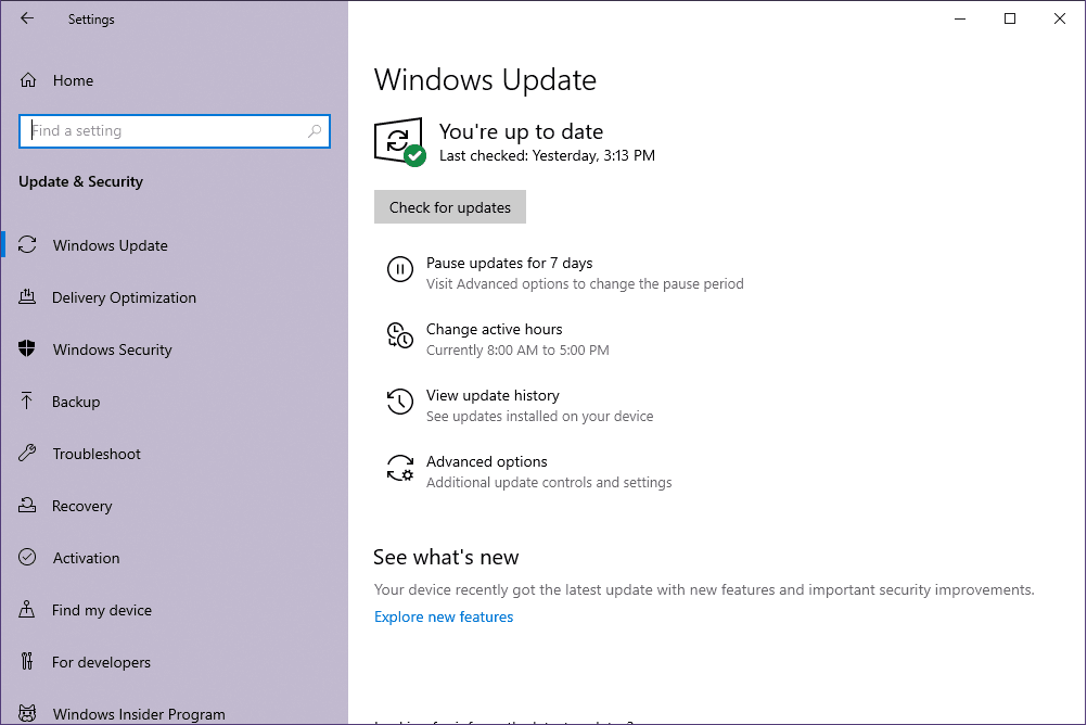Обновите Windows 10 до последней версии