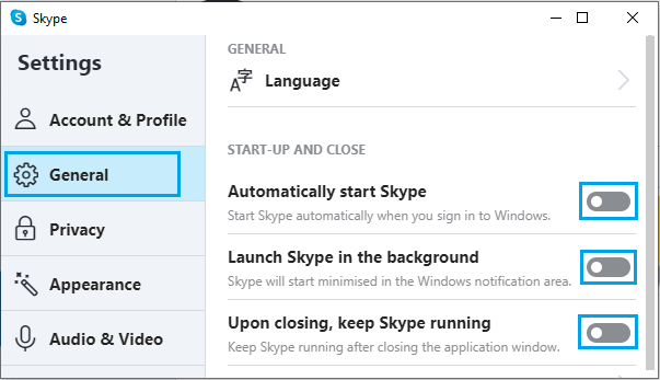 Запретить автоматический запуск Skype 