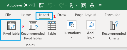 Вставить параметр сводной таблицы в Excel