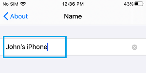 Изменить имя AirDrop на iPhone
