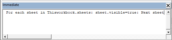Код VB для отображения всех листов в Excel