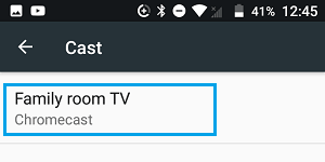 Выберите устройство Chromecast для трансляции мультимедиа