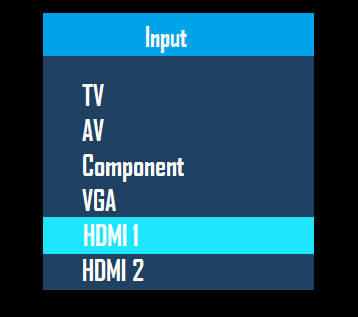 Измените вход источника на телевизоре на HDMI