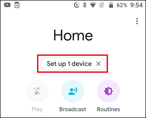 Настройте параметр устройства в приложении Google Home