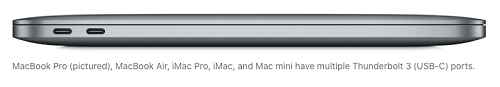 Mac с портами Thunderbolt 