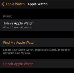 Разрыв пары между Apple Watch и iPhone