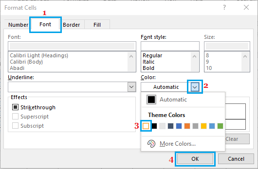 Экран форматирования ячеек в Excel