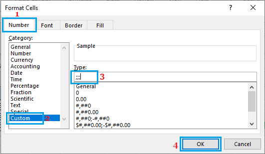 Скрыть ячейки с нулями с помощью форматирования ячеек Excel