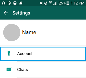 Вариант учетной записи WhatsApp на телефоне Android