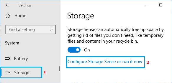Запустите Storage Sense, чтобы освободить место для хранения