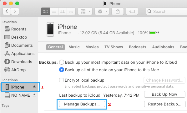 Управление резервными копиями iPhone на Mac