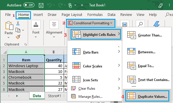 Применение условного форматирования к ячейкам с повторяющимися значениями в Excel