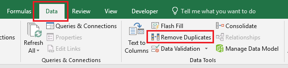 Функция удаления дубликатов в Excel