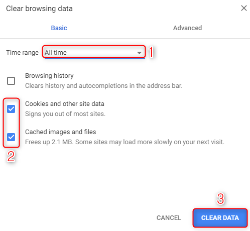 Как исправить отказ в доступе к Google Диску - очистить кеш и файлы cookie