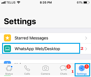 Откройте WhatsApp Web на iPhone