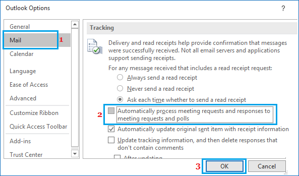 Запретить Microsoft Outlook добавлять события в календарь 