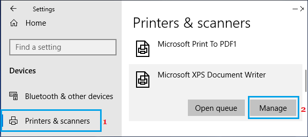 Управление Microsoft XPS Document Writer